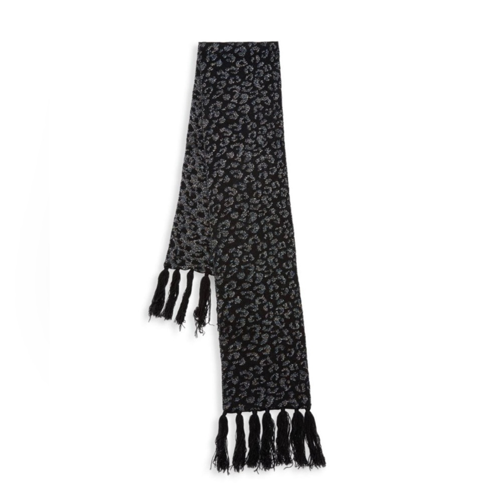 Jocelyn Kid's Faux Fur Fringe‎ Cashmere Blend Lurex Jacquard Knit Scarf